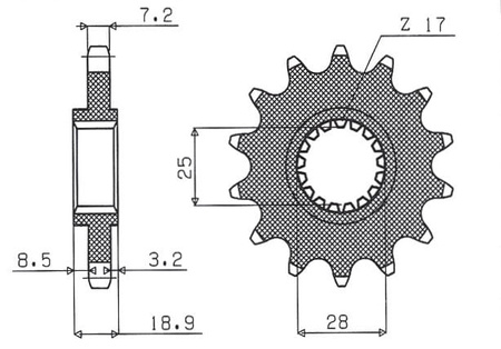 Zębatka Przednia Sunstar SUNF422-15