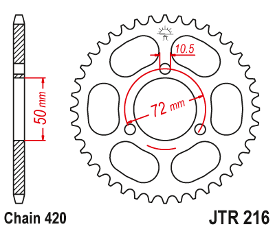 Zębatka Tylna JT JTR216.43