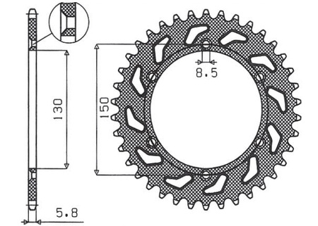 Zębatka Tylna Sunstar SUNR1-3592-42