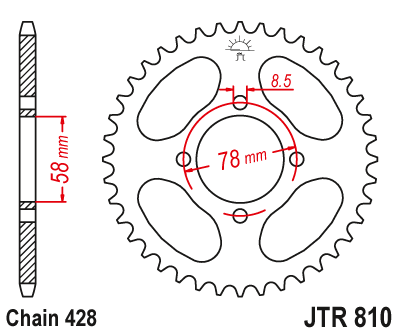 Zębatka Tylna JT JTR810.50