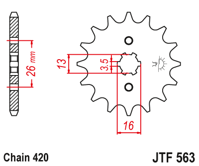 Zębatka Przednia JT JTF563.15