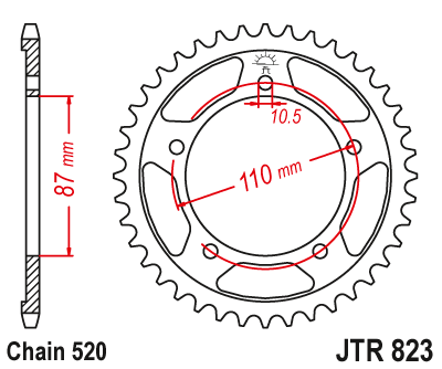 Zębatka Tylna JT JTR823.46