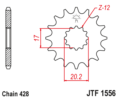 Zębatka Przednia JT JTF1556.12