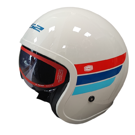 Kask Otwarty LS2 OF599 SPITFIRE II RETRO biały
