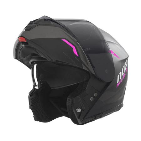Kask Szczękowy Motocyklowy NOX N968 ULTRA BLACK PINK MATT