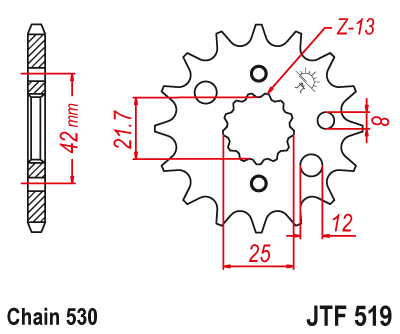 Zębatka Przednia JT JTF519.15