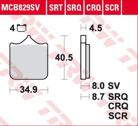 Klocki Hamulcowe TRW MCB829CRQ