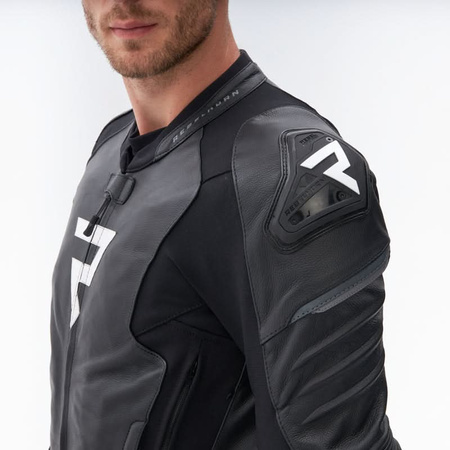 Kurtka Skórzana Motocyklowa REBELHORN VELOCE BLACK WHITE