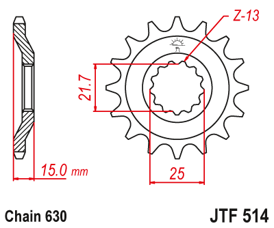 Zębatka Przednia JT JTF514.15