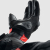 Skórzane rękawice motocyklowe REBELHORN VIPER BLACK GREY FLUO RED