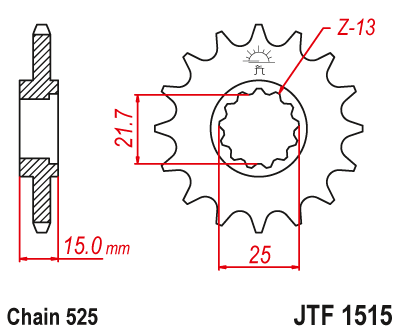 Zębatka Przednia JT JTF1515.14