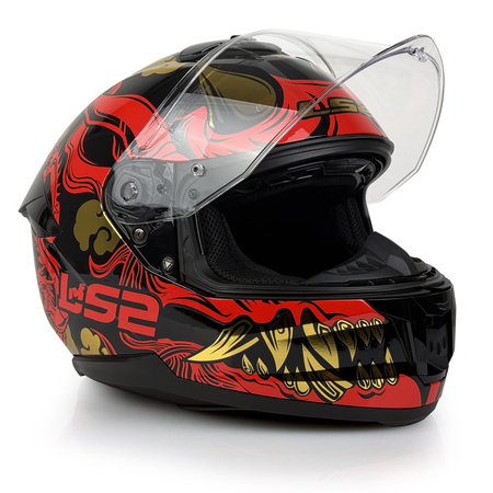 Kask Motocyklowy LS2 FF808 STREAM II DRAKO czarny czerwony