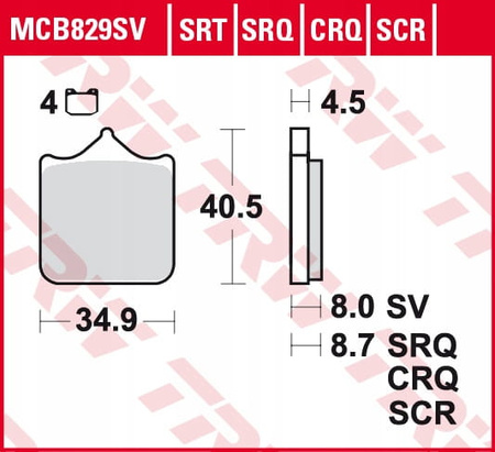 Klocki Hamulcowe TRW MCB829SV