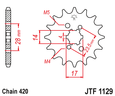 Zębatka Przednia JT JTF1129.14