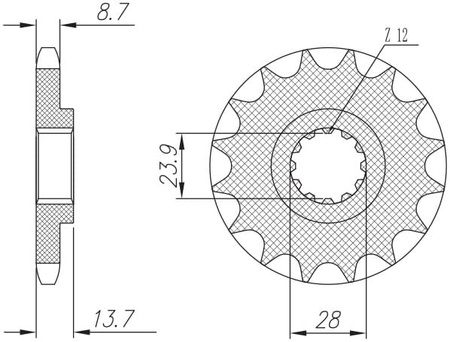 Zębatka Przednia Sunstar SUNF556-17