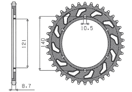 Zębatka Tylna Sunstar SUNR1-5536-40