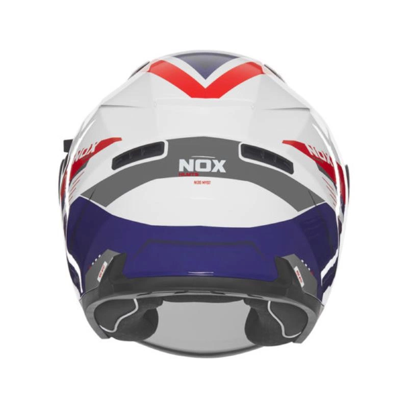 Kask otwarty motocyklowy NOX N130 MYST Biało-niebiesko-czerwony