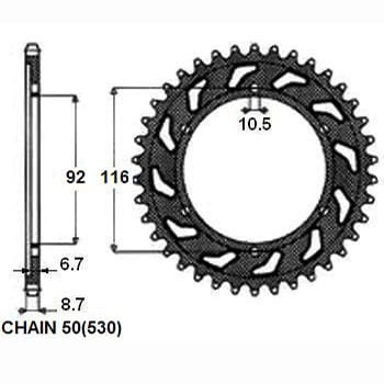 Zębatka Tylna Sunstar SUNR1-5405-43