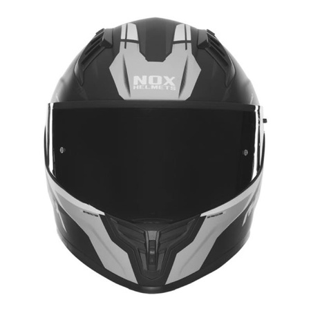 Kask Integralny Motocyklowy NOX N401 CROWER BLACK SILVER