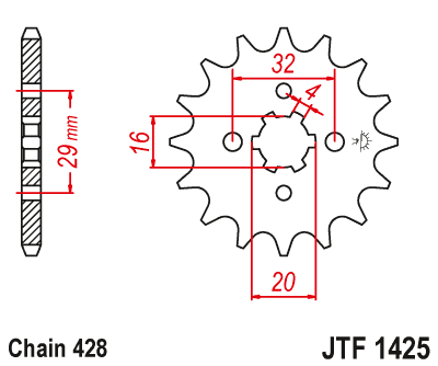 Zębatka Przednia JT JTF1425.14