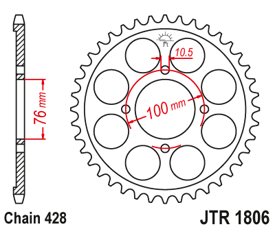 Zębatka Tylna JT JTR1806.47