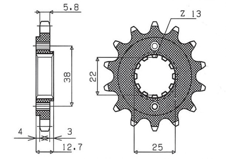 Zębatka Przednia Sunstar SUNF359-14