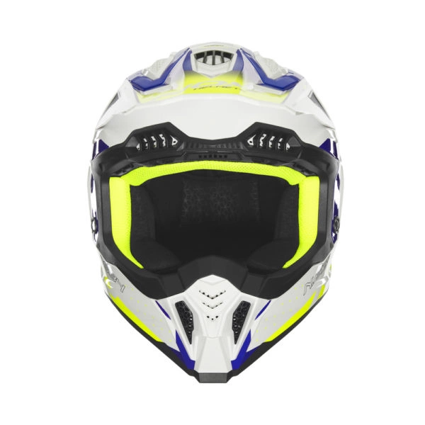 Kask off-roadowy motocyklowy NOX N634 GRADIANT Biało-niebiesko-żółty
