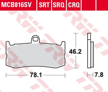 Klocki Hamulcowe TRW MCB816SV