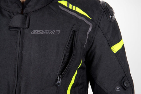 Męska Kurtka Motocyklowa Ozone Pulse Black Fluo