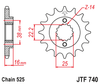 Zębatka Przednia JT JTF740.14