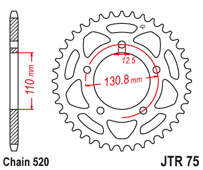Zębatka Tylna JT JTR75.44