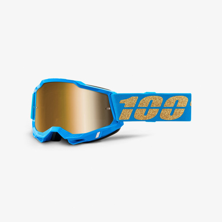 GOGLE 100 PROCENT CROSS/ENDURO ACCURI 2 WATERLOO BLUE SZYBA ZŁOTE LUSTRO