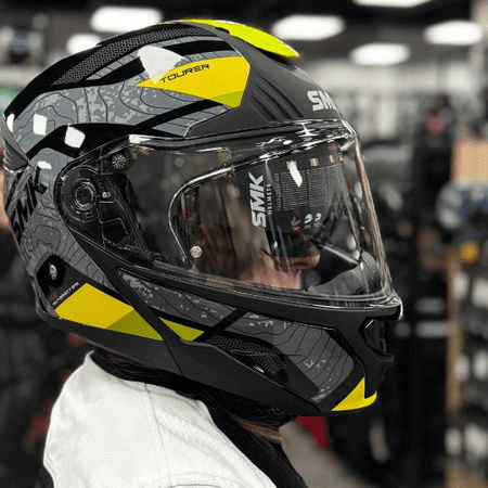 Kask Szczękowy SMK GULLWING NAVIGATOR czarny żółty