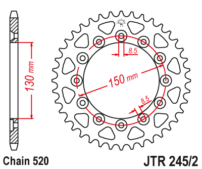Zębatka Tylna JT JTR245/2.39