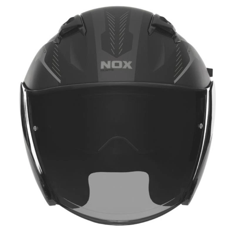 Kask otwarty motocyklowy NOX N130 MYST Czarno-srebrny mat