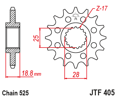 Zębatka Przednia JT JTF405.19