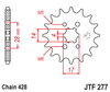 Zębatka Przednia JT JTF277.14