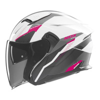Kask Otwarty Motocyklowy NOX N130 MYST WHITE BLACK PINK