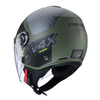 Kask Otwarty Motocyklowy CABERG RIVIERA V4X ALPHA GREEN BLACK GREY MATT