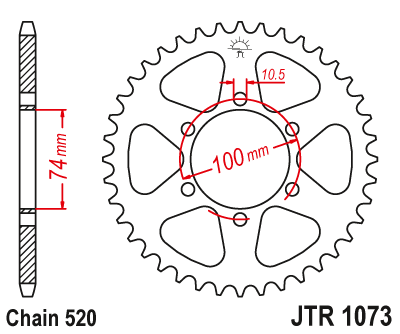 Zębatka Tylna JT JTR1073.46