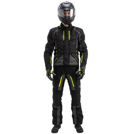 Kurtka Męska Tekstylna ADRENALINE BERGEN GREY FLUO