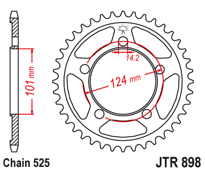 Zębatka Tylna JT JTR898.41