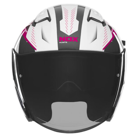 Kask Otwarty Motocyklowy NOX N130 MYST WHITE BLACK PINK