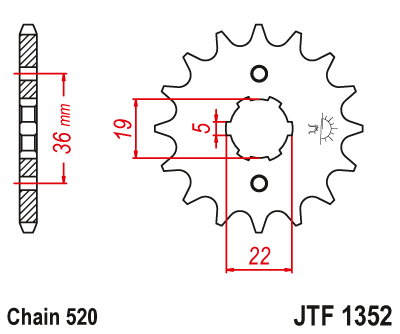 Zębatka Przednia JT JTF1352.12