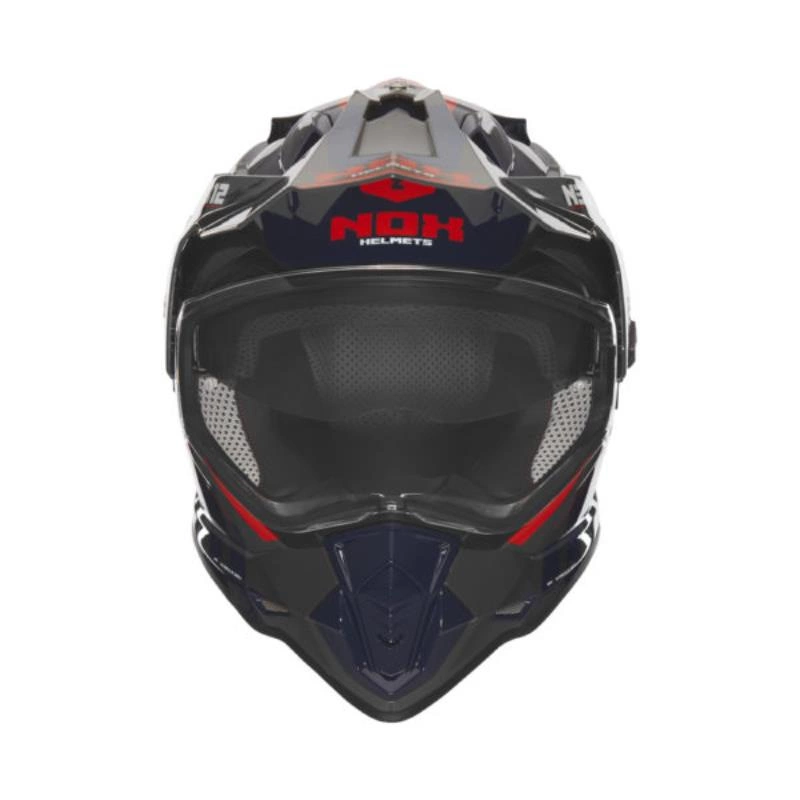 Kask off-roadowy motocyklowy NOX N312 Czarno-niebiesko-czerwony