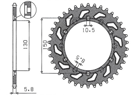 Zębatka Tylna Sunstar SUNR1-3612-40