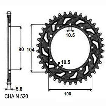 Zębatka Tylna Sunstar Aluminiowa SUNR5-3356-44