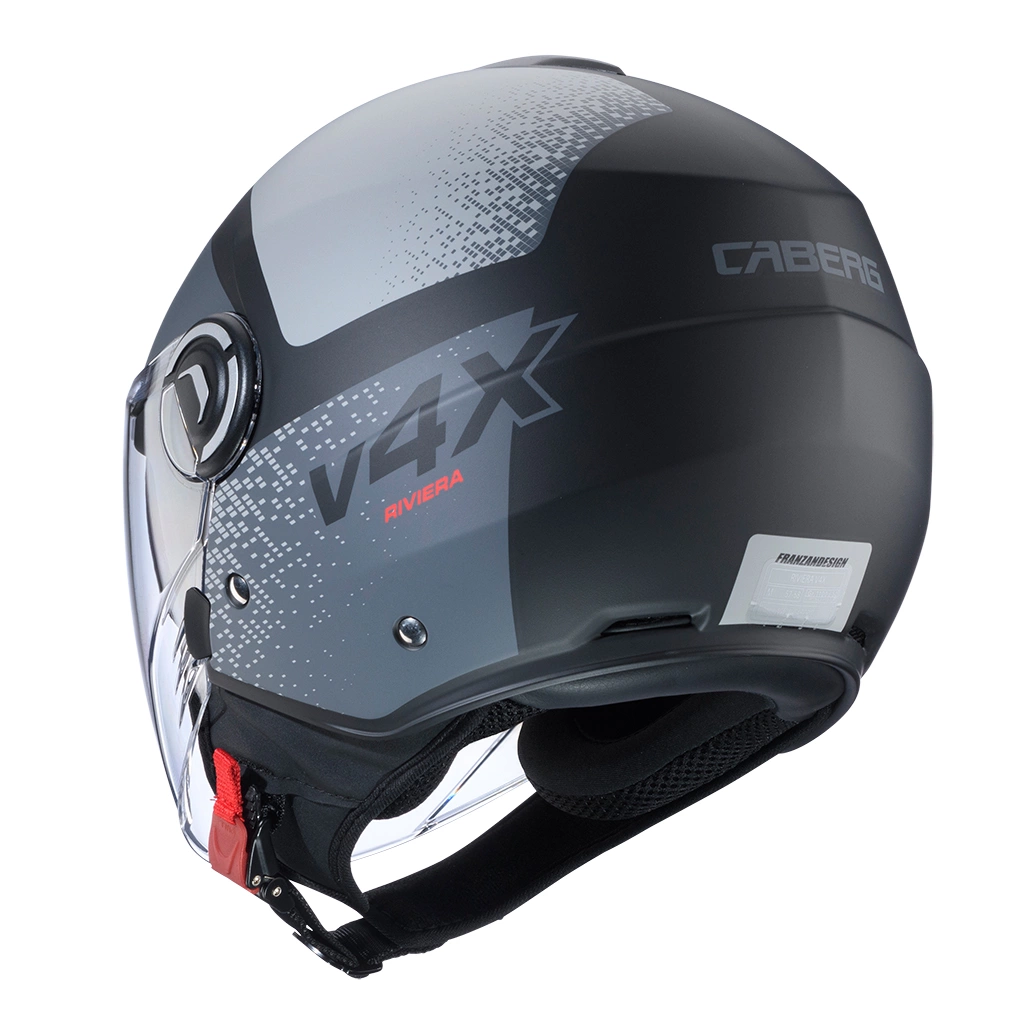 Kask otwarty motocyklowy CABERG RIVIERA V4X ALPHA Czarno-szary mat