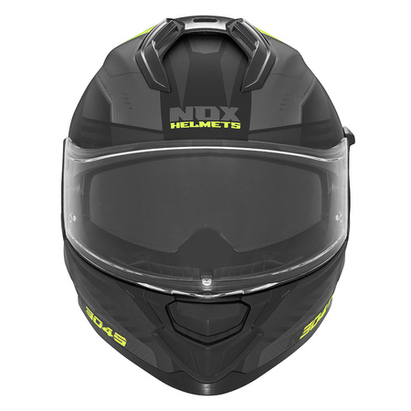 Kask Integralny Motocyklowy NOX N304 CARVER BLACK YELLOW FLUO