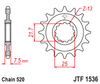 Zębatka Przednia JT JTF1535.15RB z Tłumikiem Drgań